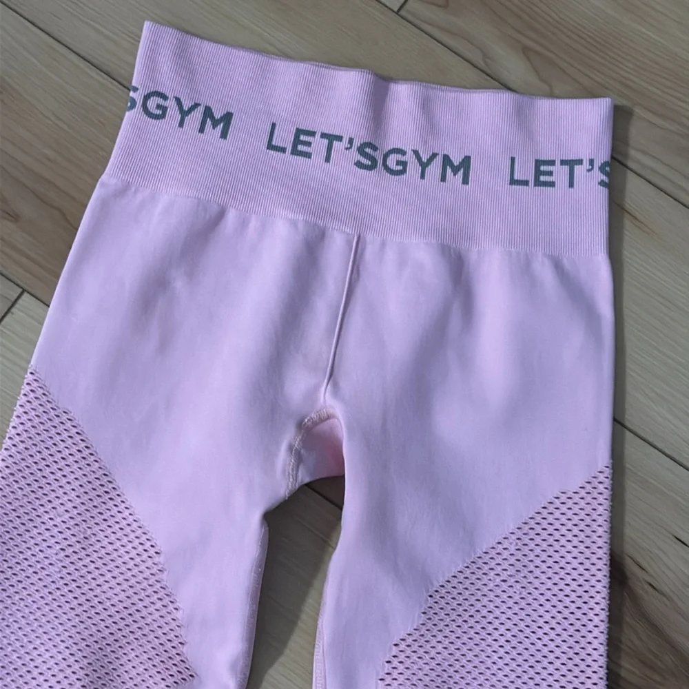 Let’s Gym Baby Pink Seamless Leggings - Picture 5 of 8